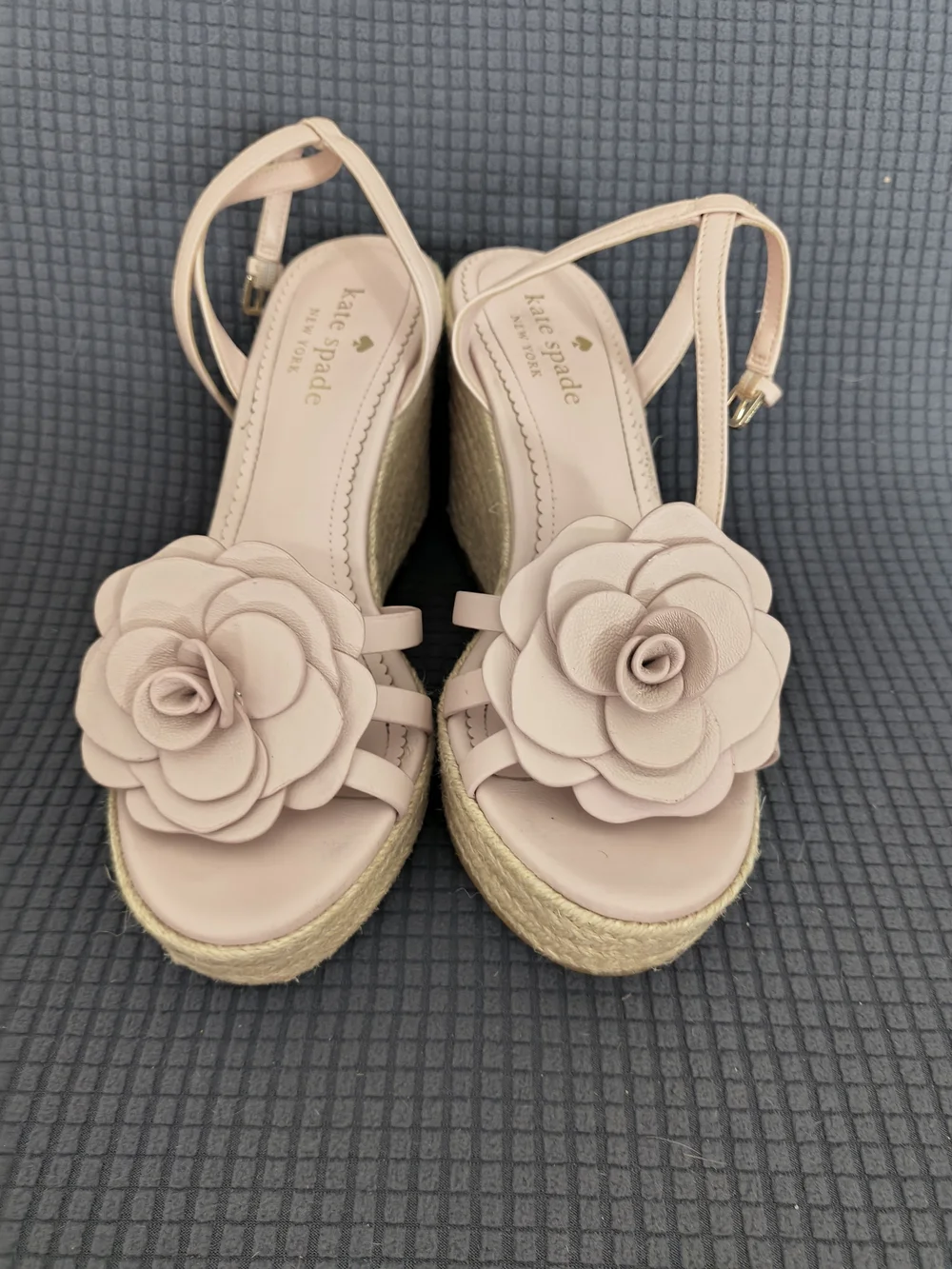 Kate Spade Pink Floral Espadrille Wedge Sandals